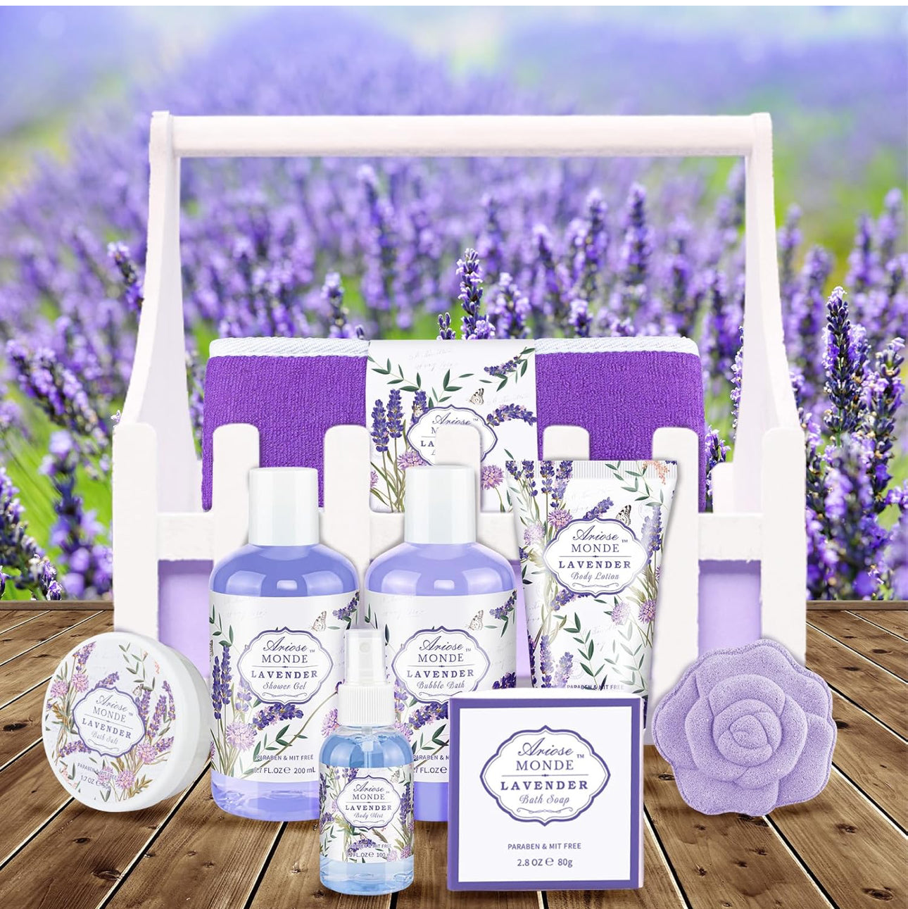 ArioseMonde (Lavender Spa Gift Set) 8pcs Set Body Lotion, Body Mist and others