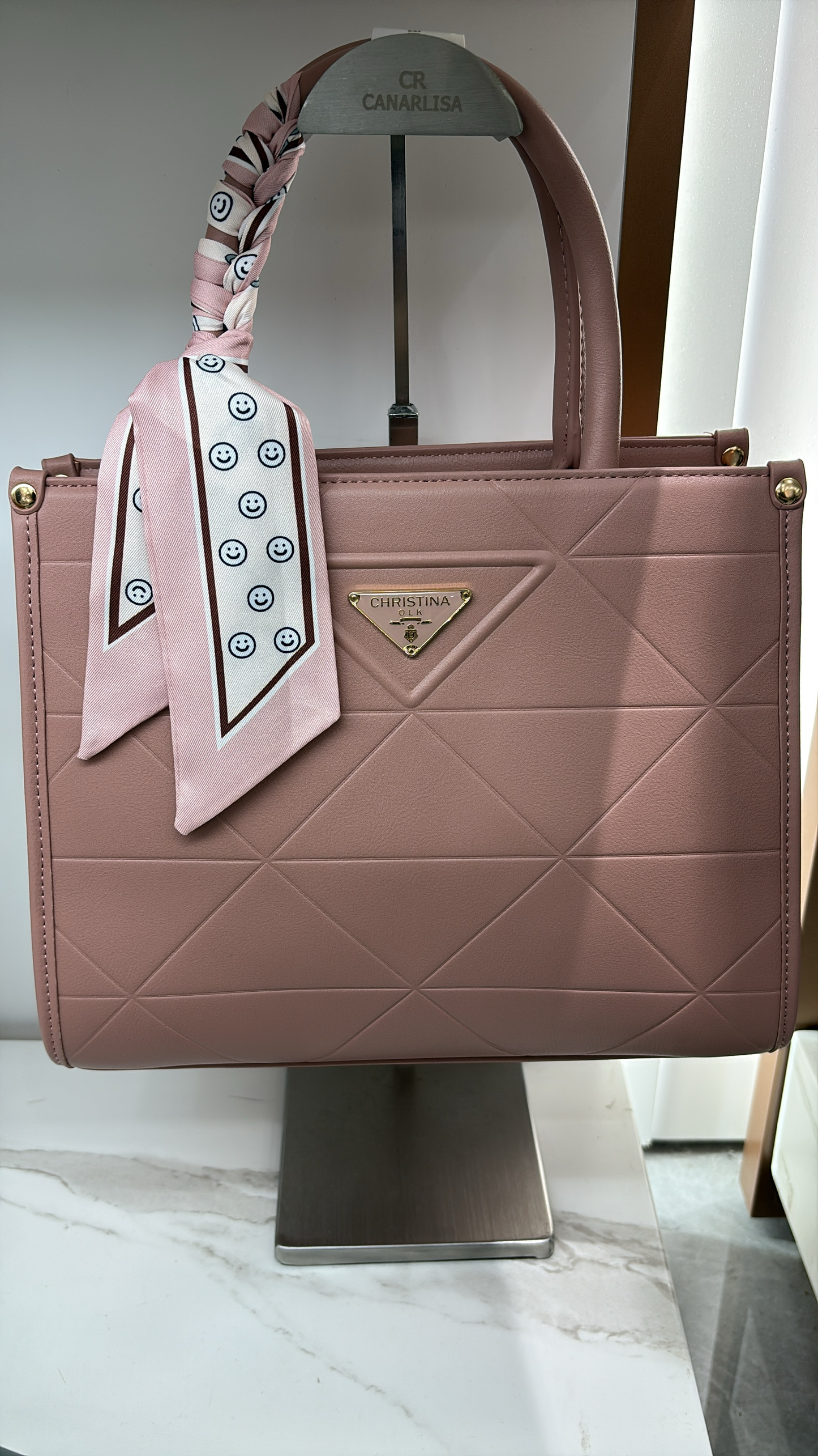 Christina OLK W7651 Luxury Bag (Pink, Beige, Green, Black, khaki and Brown colors) 8595 + Shams Musk for free (Ibrahim Al Qurashi)