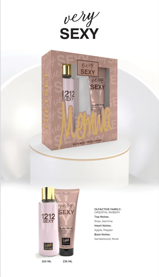 Gulf Orchid - Gift Set - Memwa Very Sexy (236 ML body lotion & 250 ML Body Mist) Rose, Jasmine
