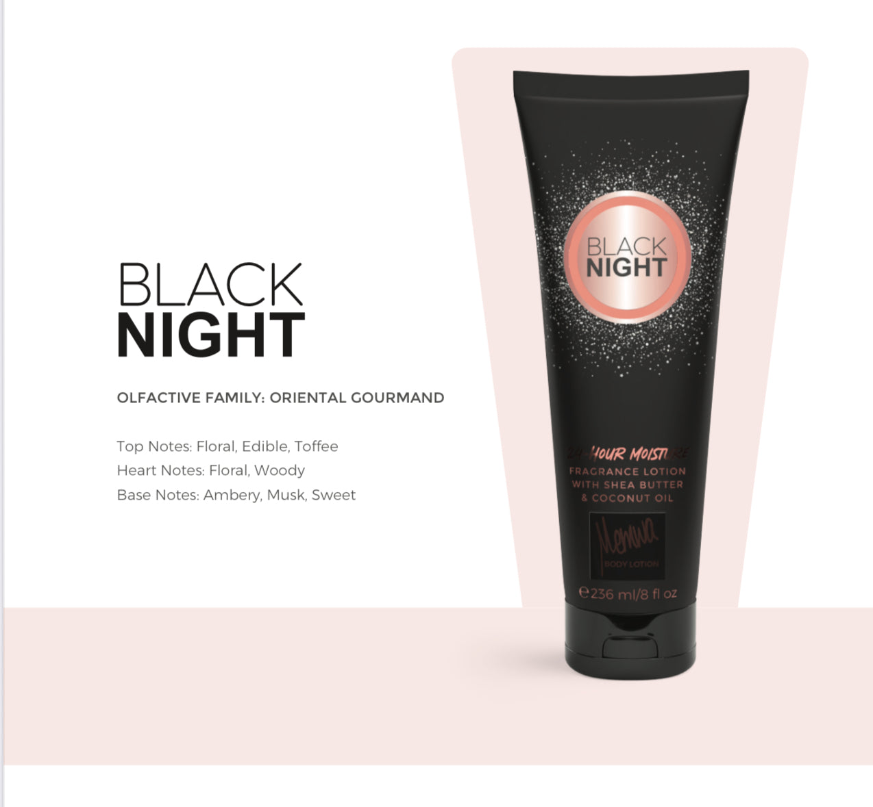 Gulf Orchid - Gift Set - Memwa Black Night (236 ML body lotion & 250 ML Body Mist) Floral, Edible, Toffee