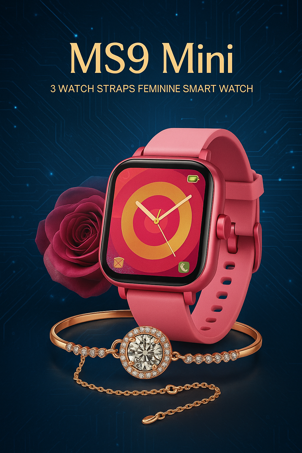 Smart Watches MS9 mini with 3 watch Straps