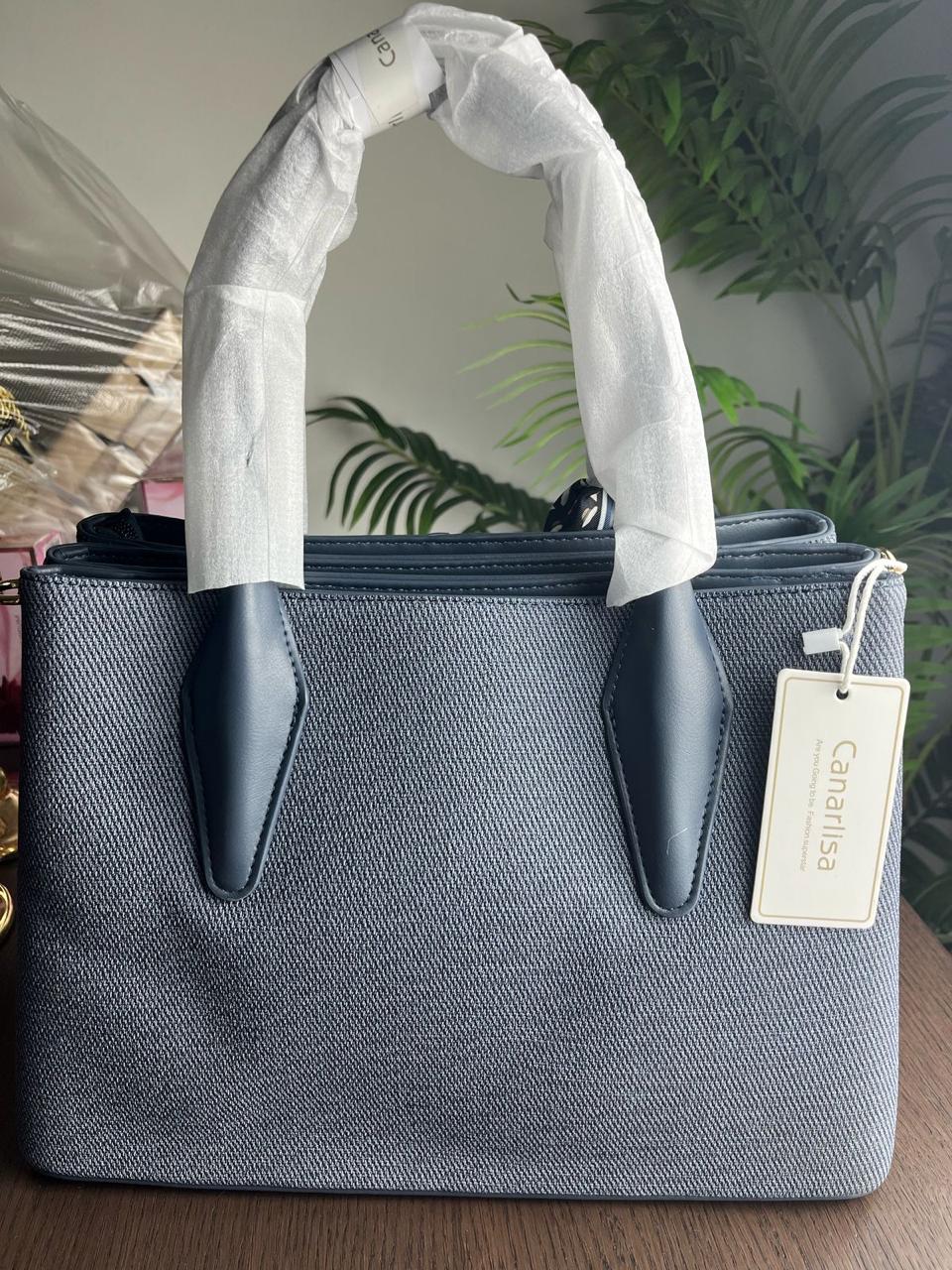 Canarilsa Hand bag & shoulder bag Elegant finishing (Black, Dark Blue, Beige and Beige Colors) 7178