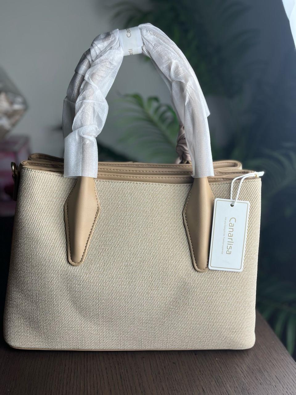 Canarilsa Hand bag & shoulder bag Elegant finishing (Black, Dark Blue, Beige and Beige Colors) 7178