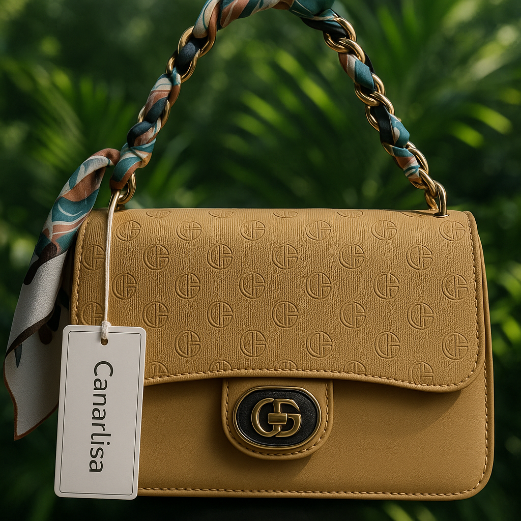 Canarlisa Luxury HandBag (Black, Green, Pink, Beige, Brown and Khaki Colors) ST132 + Shams Musk for free (Ibrahim Al Qurashi)