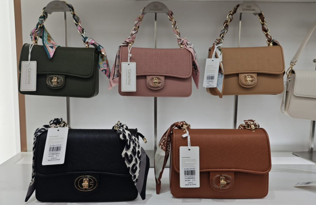 Canarlisa Luxury HandBag (Black, Green, Pink, Beige, Brown and Khaki Colors) ST132 + Shams Musk for free (Ibrahim Al Qurashi)