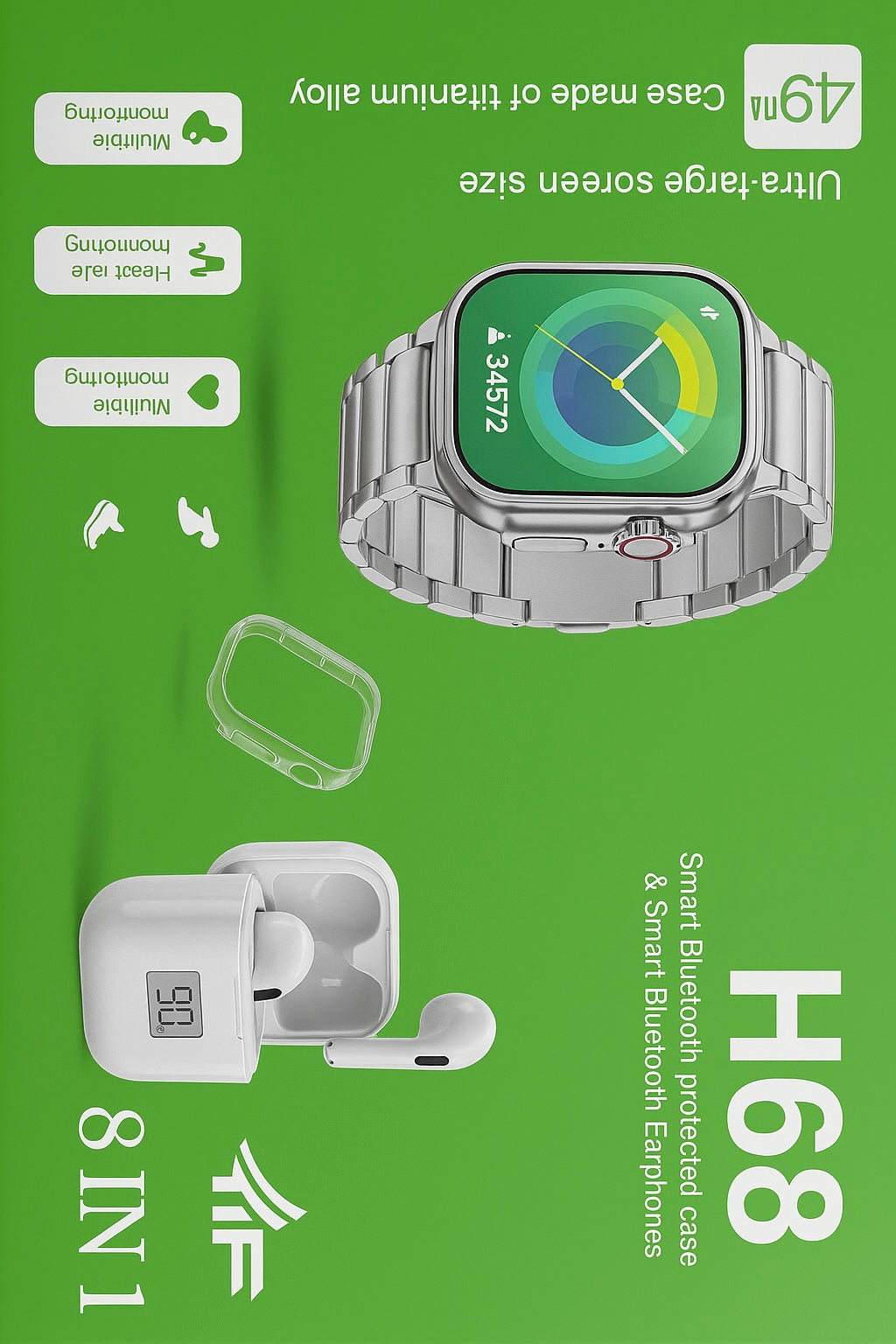 H68 Smart Watch with headphone