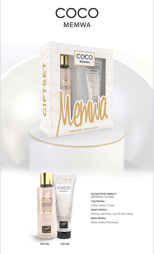 Gulf Orchid - Gift Set - Memwa COCO (236 ML body lotion & 250 ML Body Mist) Citrus, Fresh, Fruity