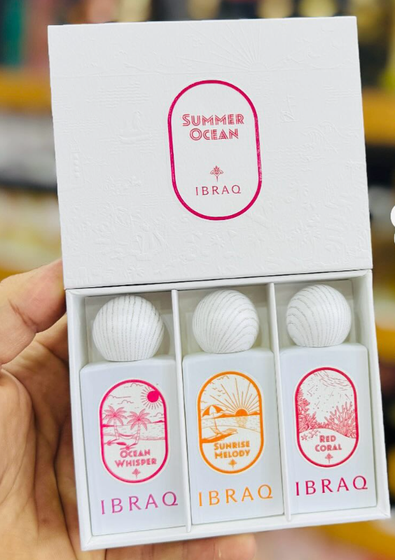 Ibrahim Al-Qurashi (Ibraq) - 3 Ocean Whisper (10ml each) :  Sunrise melody (10ml)  Red Coral - For Womens