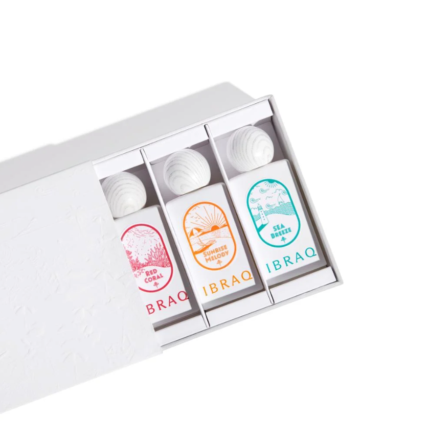 Ibraheem Al qurashi - Mini Summer Collection 10 ml * 6 ( Sea Breeze, Chasing Waves, Riviera Sunset,Ocean Whisper,Sunrise Melody,Red Coral) )v (Copy)