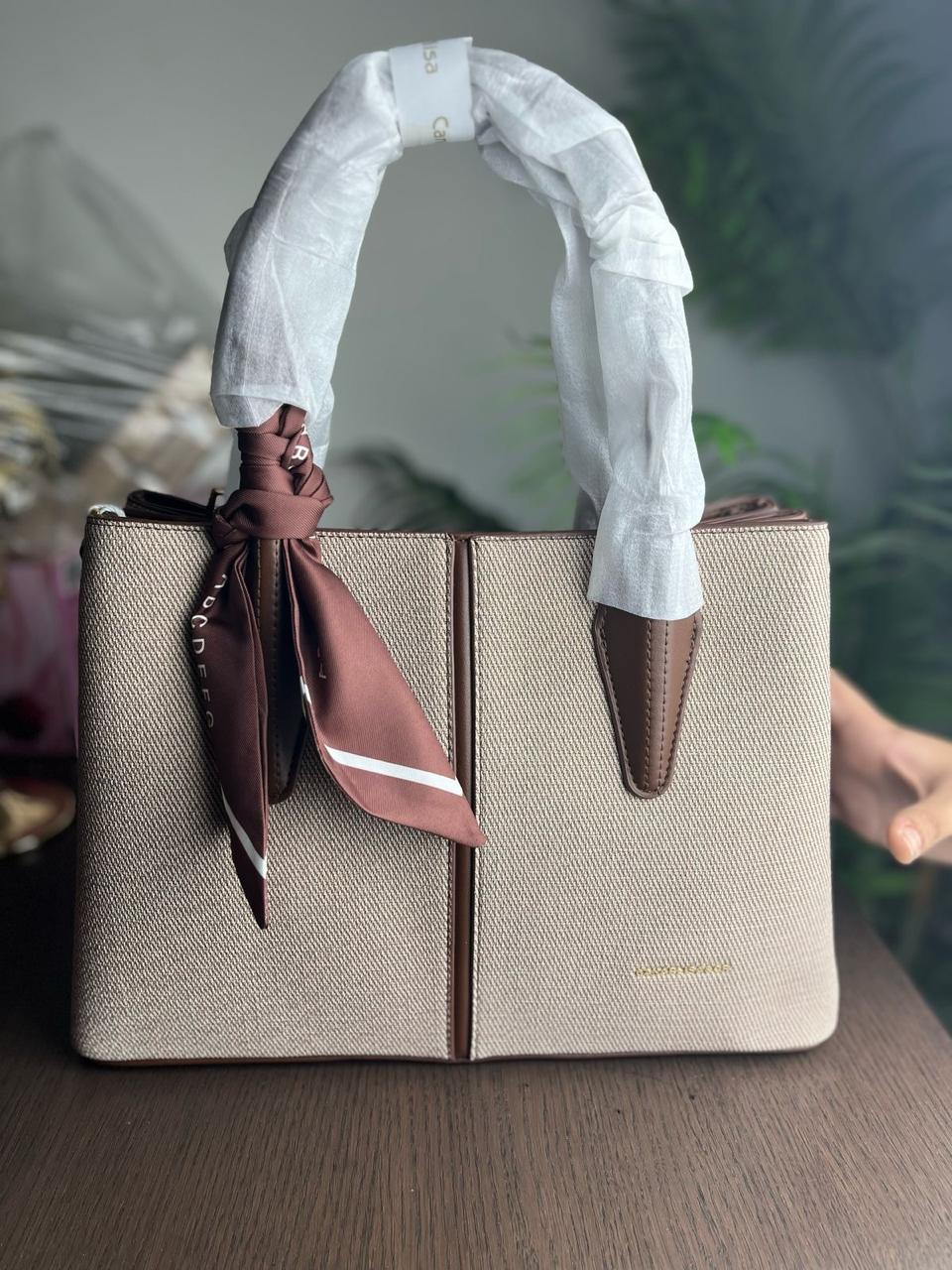 Canarilsa Hand bag & shoulder bag Elegant finishing (Black, Dark Blue, Beige and Beige Colors) 7178